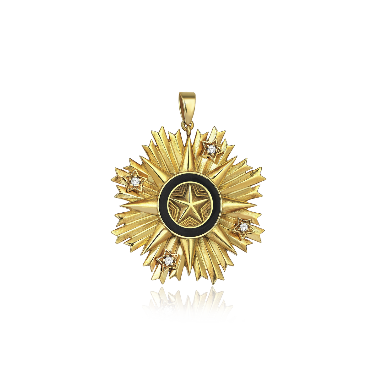 Russian Star Gold Pendant Black