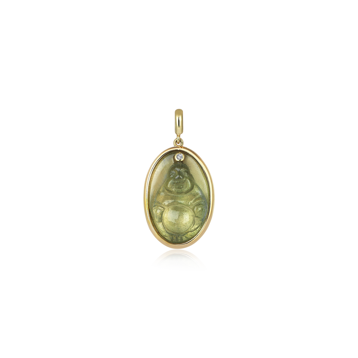 Tall Green Buddha Pendant