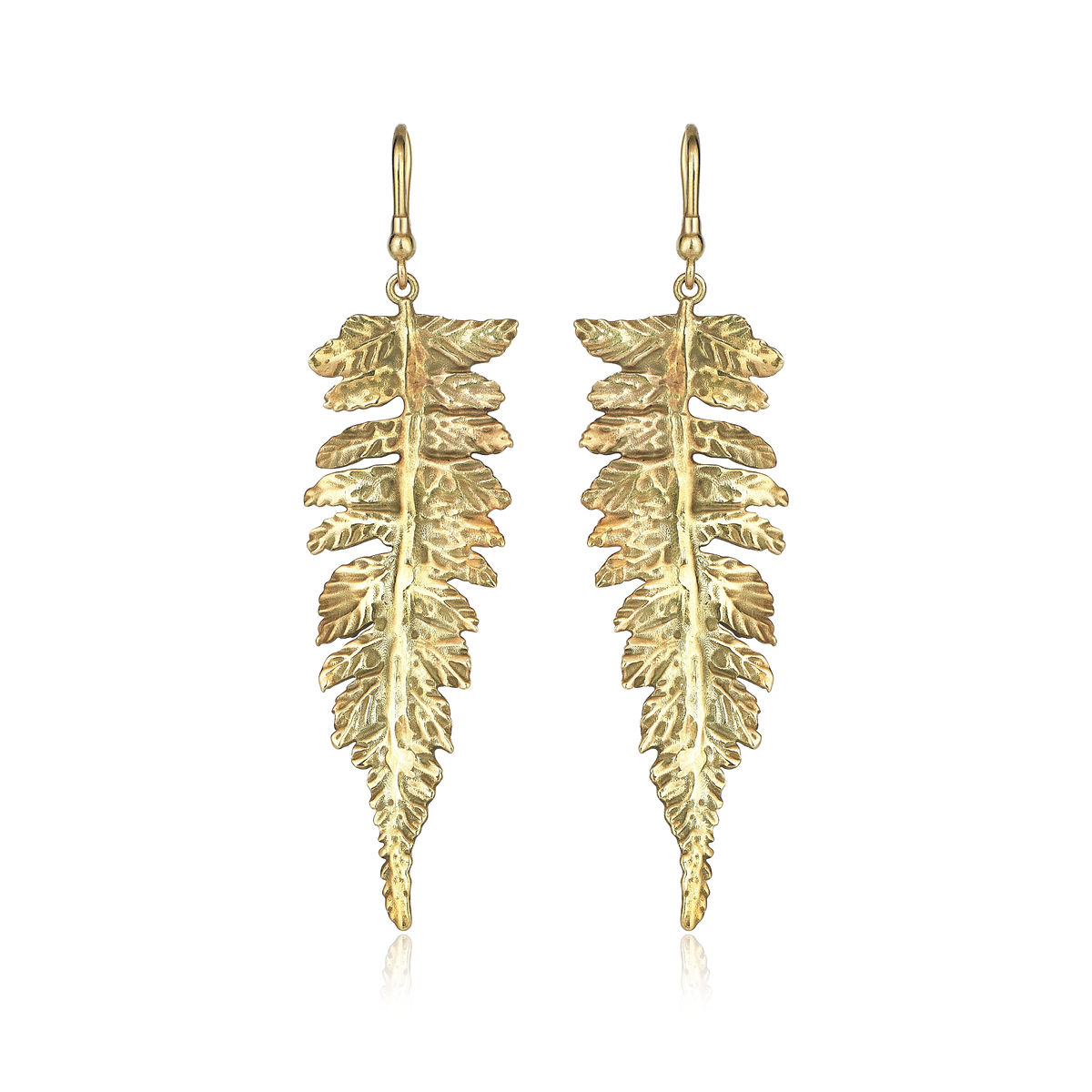 Drop Leaves Gold Earrings