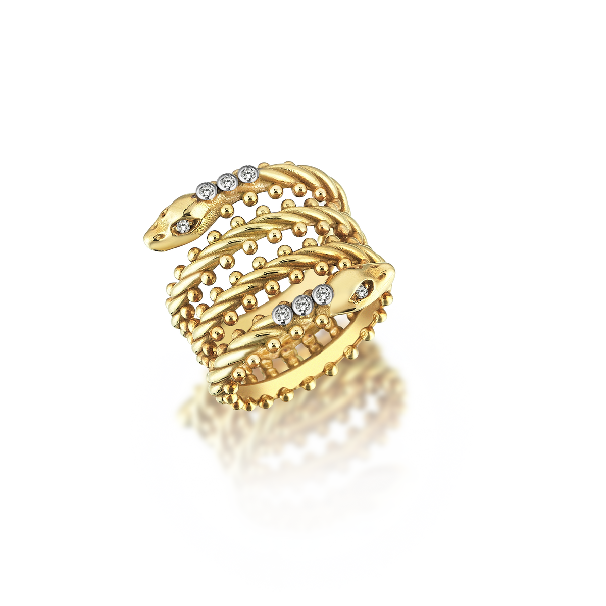 Ball Snake Gold Ring