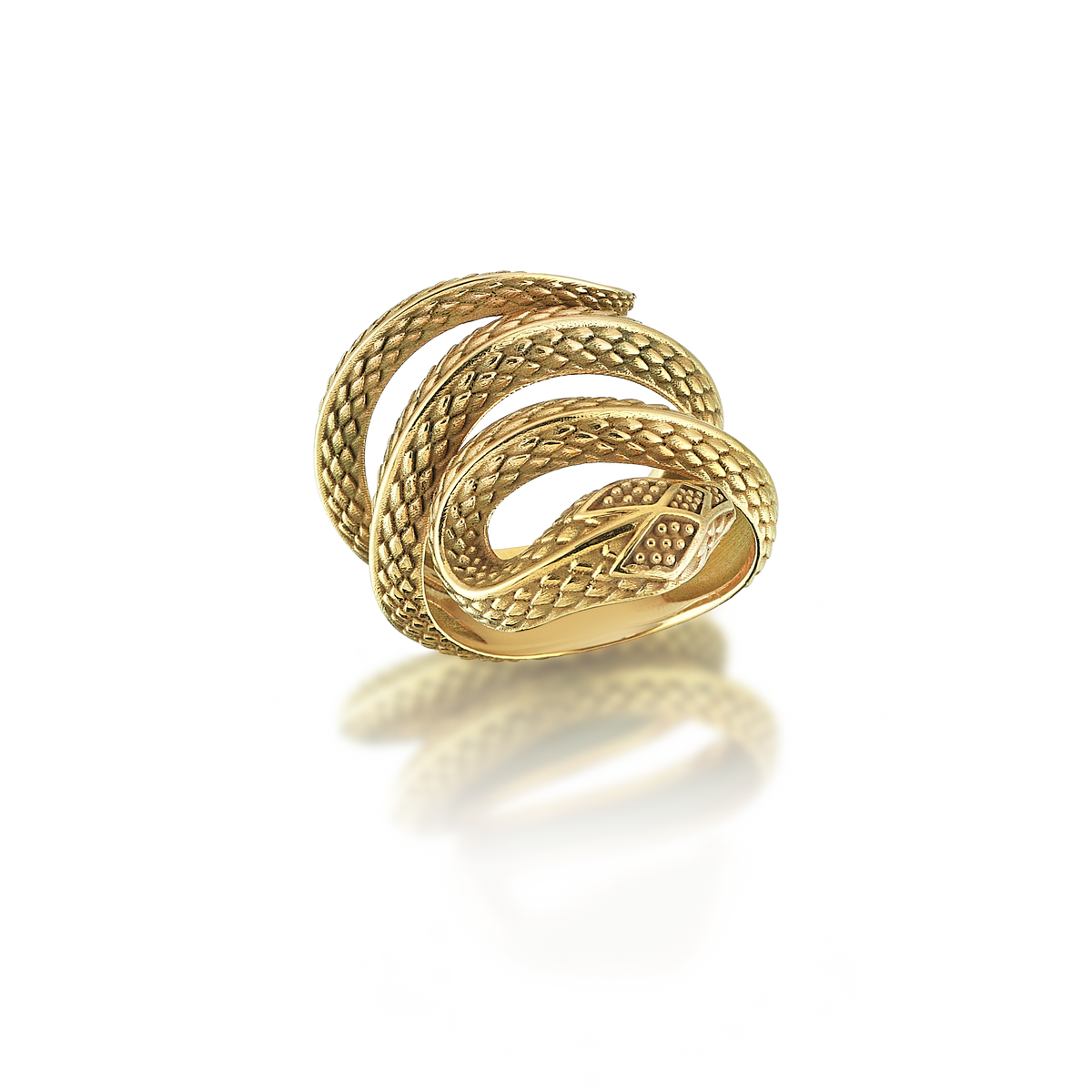 Sleeping Snake Gold Ring