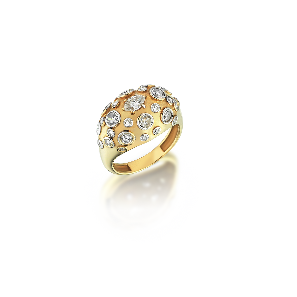 Sand Diamond Gold Ring