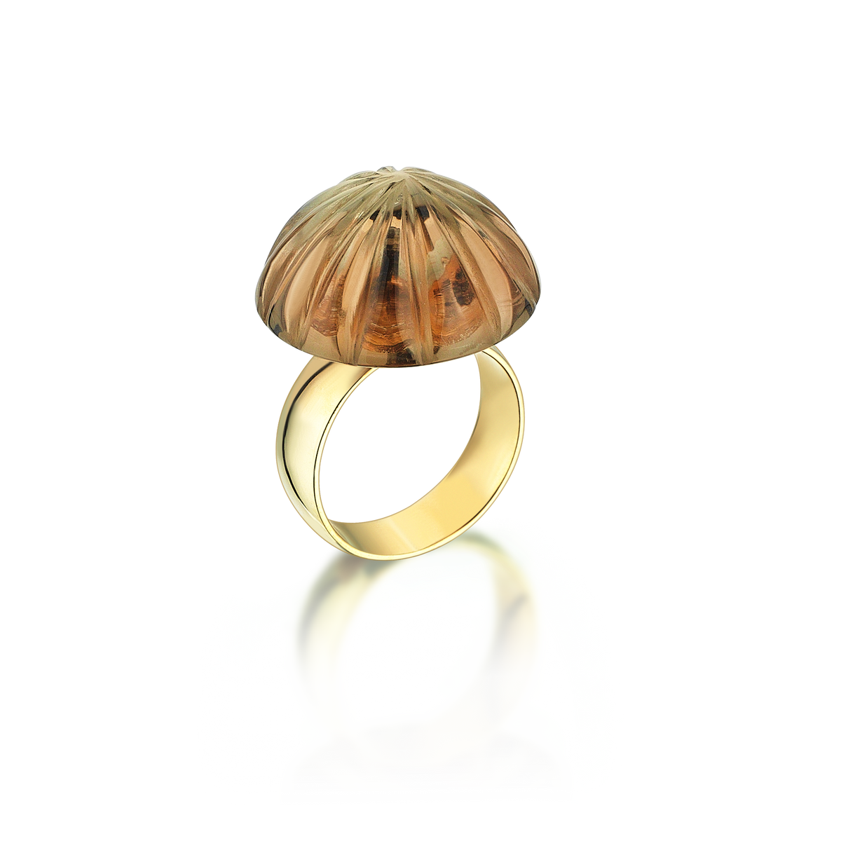 Mono Dome Gold Ring Smoky Topaz