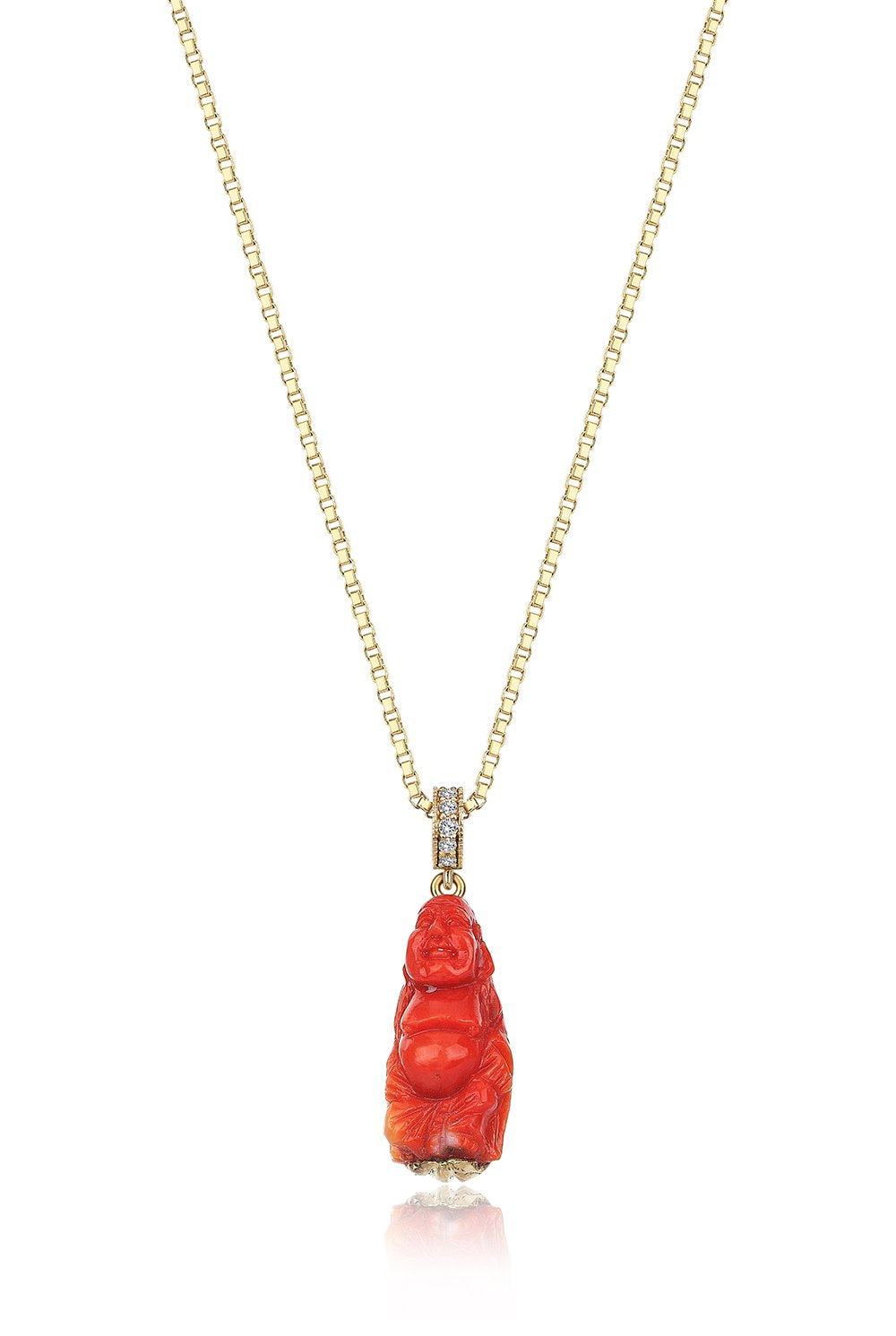 Coral Budha Gold Pendant