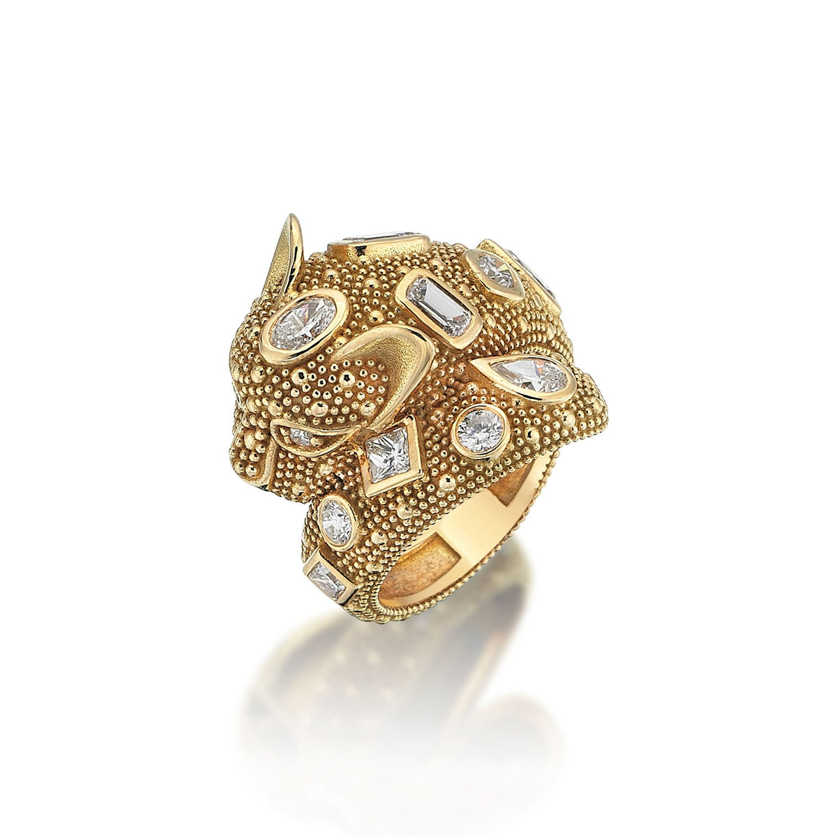 Diamond Panther Gold Ring