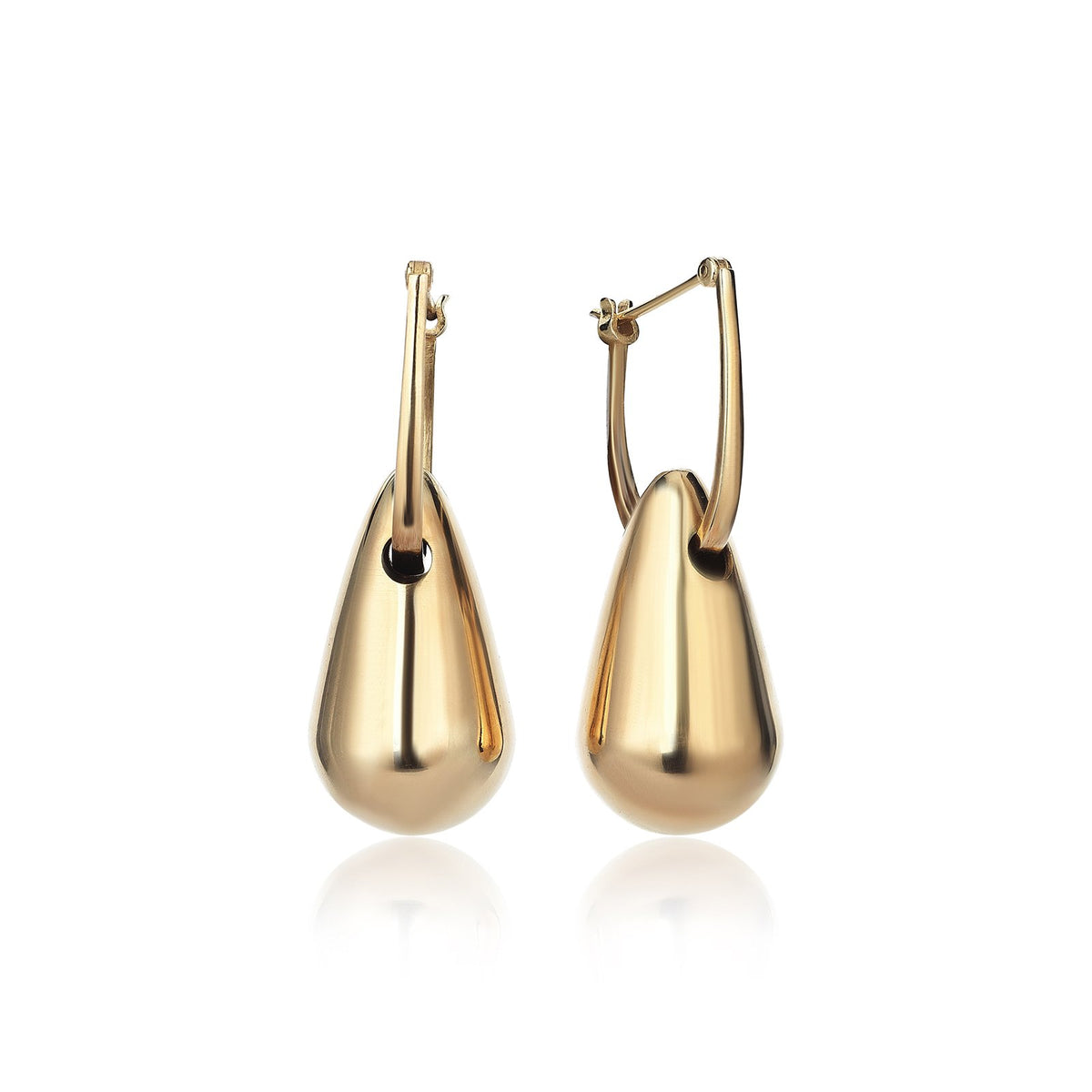 Drop Diamonds Gold Earrings