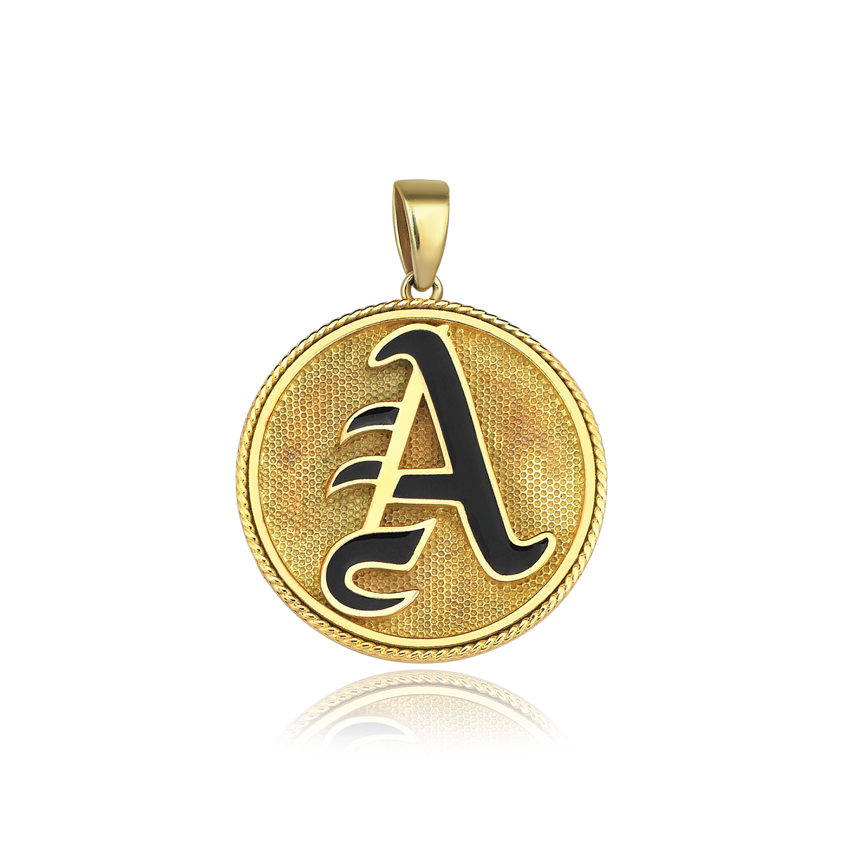 Initial Gold Pendant With Enamel