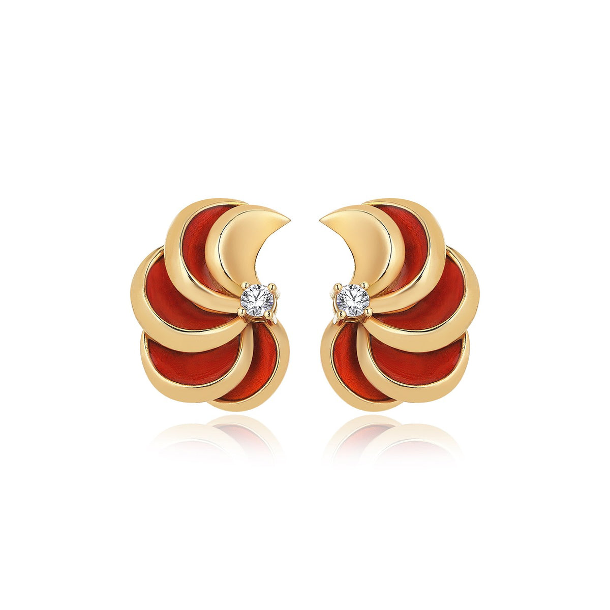 Flames Gold Earrings