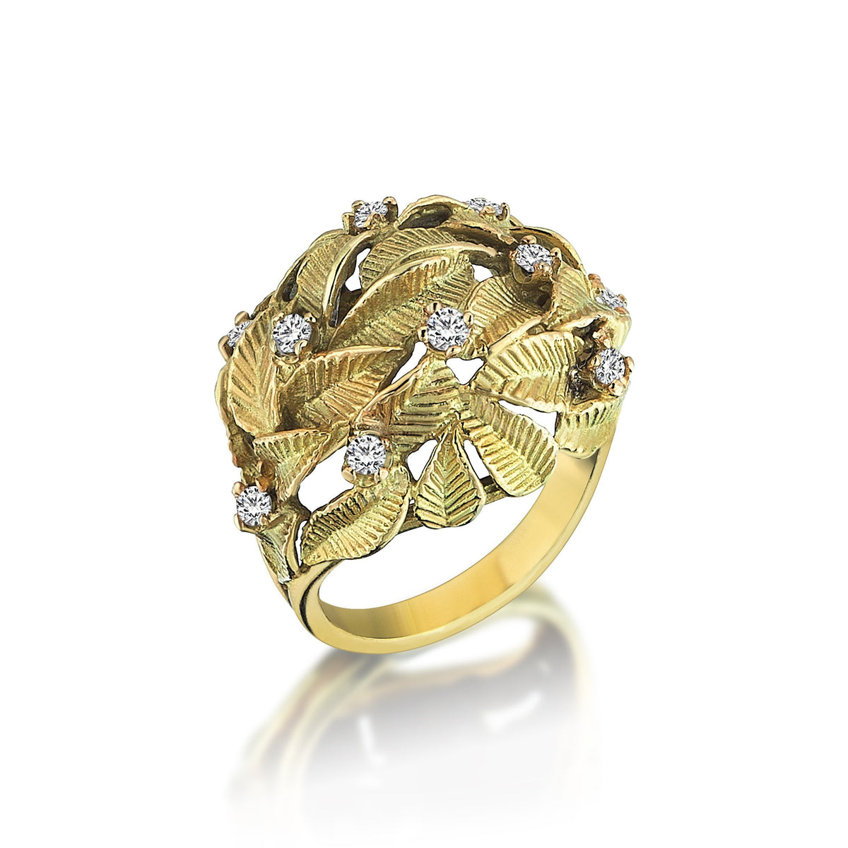 Ring With Leaves / Yeni Adı Leaves Gold Ring