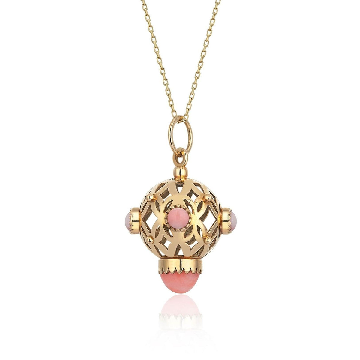 Pink Sphere Gold  Pendant