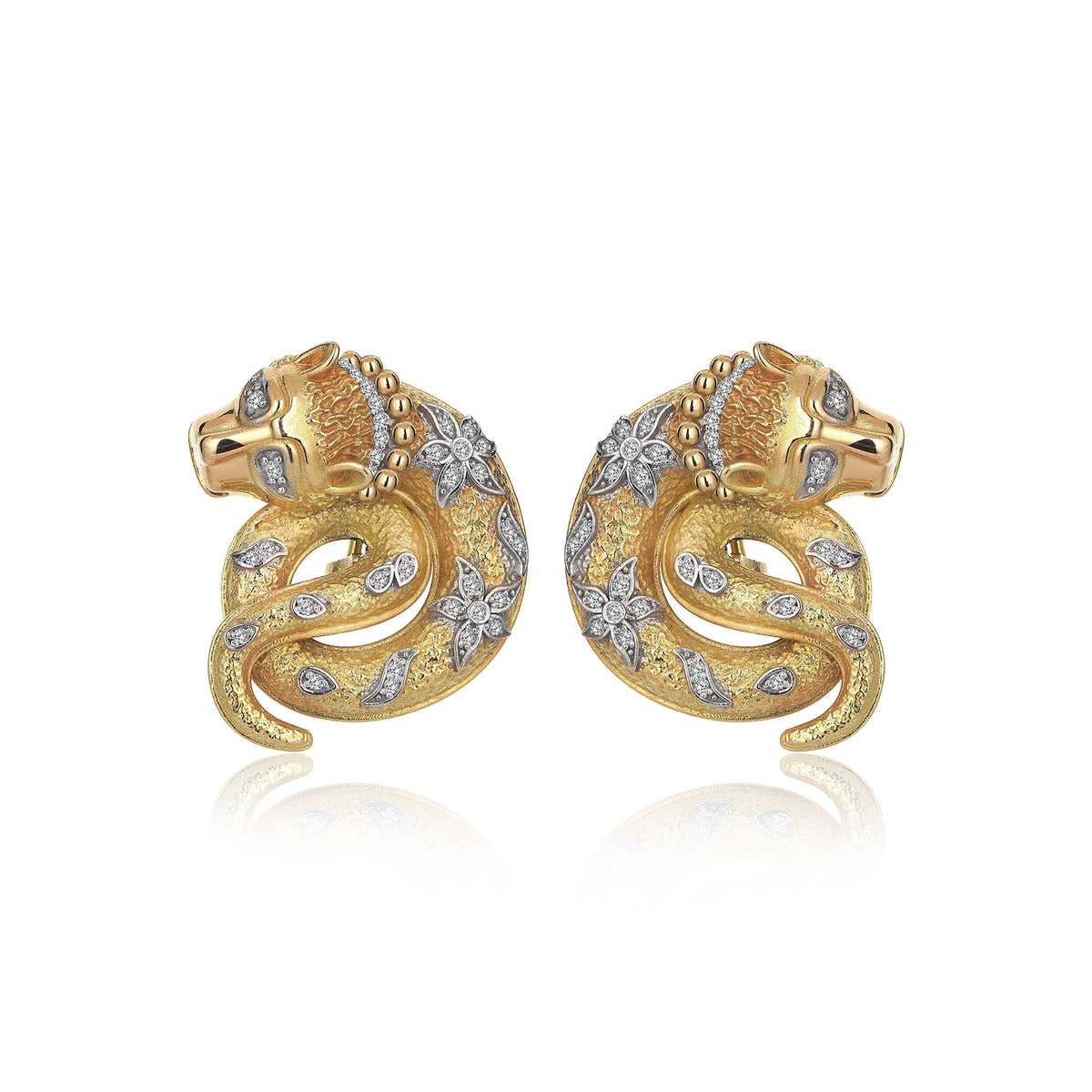 Sleeping Dragons Gold Earrings