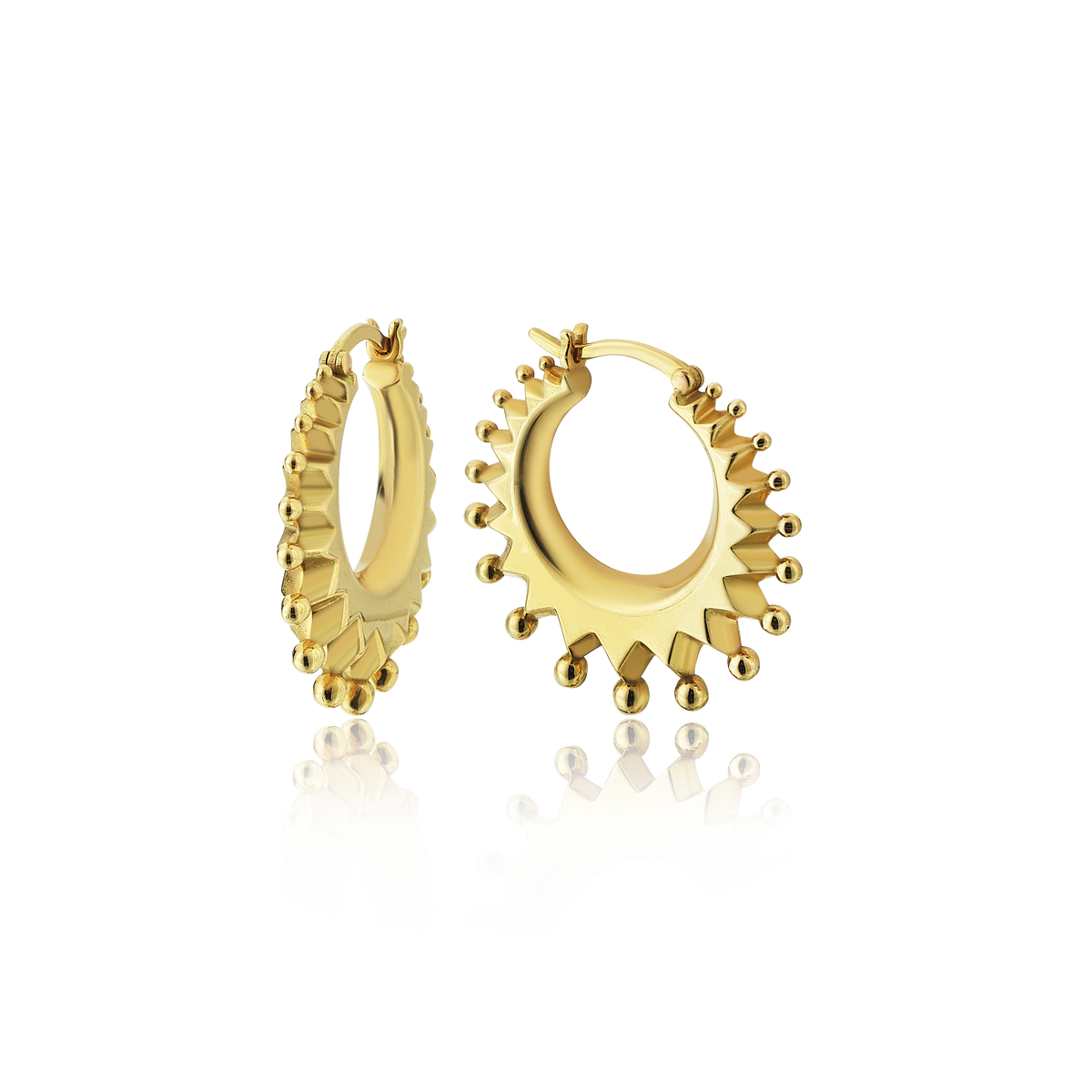 Rising Sun Gold Earrings